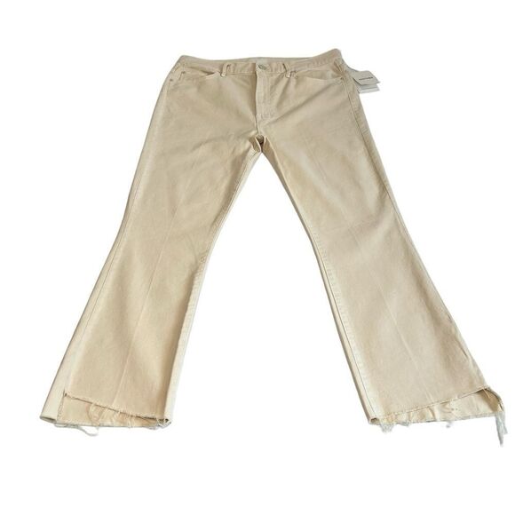 Mother The Insider Fray Hem Jeans In Chalk It Up White New Size 32 - Picture 2 of 15